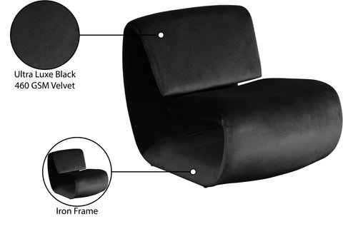 Delaney Black Velvet Upholstered Accent Chair, 1 Piece