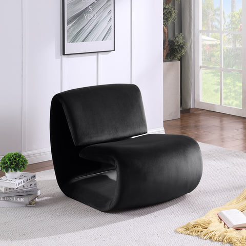 Delaney Black Velvet Upholstered Accent Chair, 1 Piece
