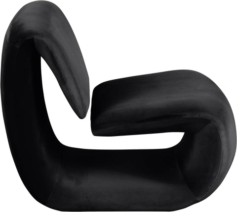 Delaney Black Velvet Upholstered Accent Chair, 1 Piece