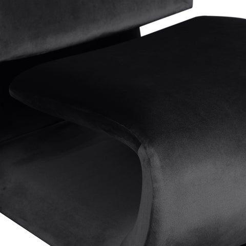 Delaney Black Velvet Upholstered Accent Chair, 1 Piece