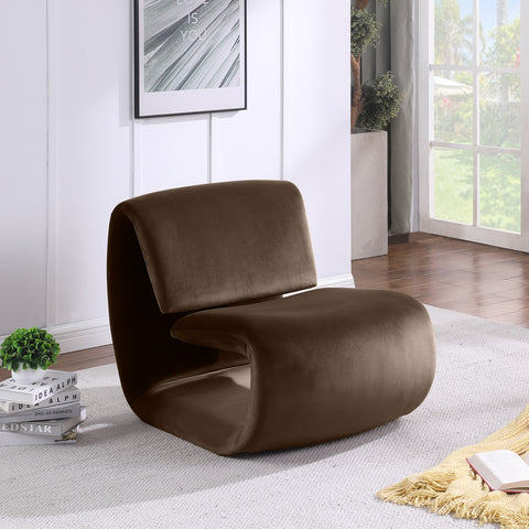 Delaney Brown Velvet Upholstered Accent Chair, 1 Piece