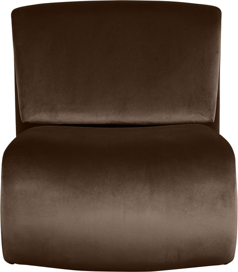 Delaney Brown Velvet Upholstered Accent Chair, 1 Piece