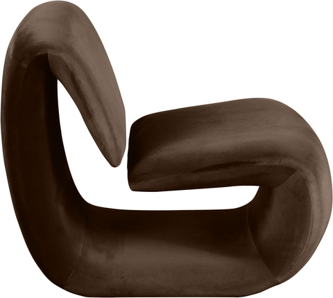 Delaney Brown Velvet Upholstered Accent Chair, 1 Piece