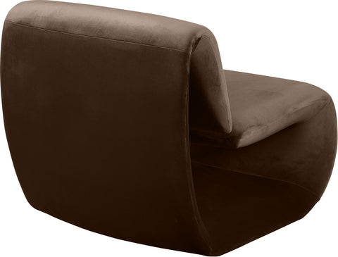Delaney Brown Velvet Upholstered Accent Chair, 1 Piece