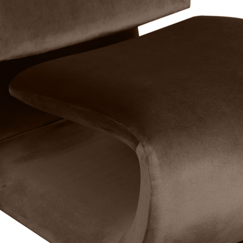 Delaney Brown Velvet Upholstered Accent Chair, 1 Piece