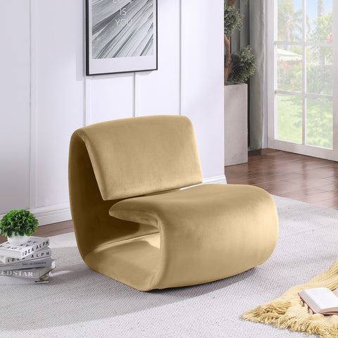Delaney Camel Velvet Upholstered Accent Chair, 1 Piece