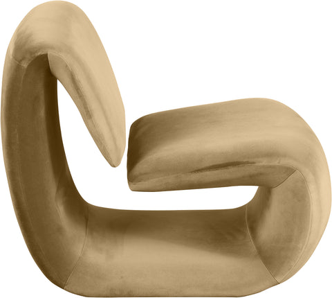 Delaney Camel Velvet Upholstered Accent Chair, 1 Piece