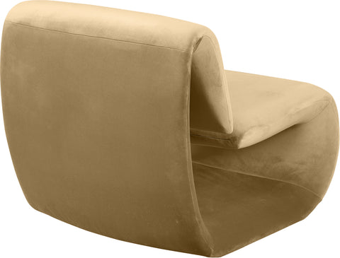 Delaney Camel Velvet Upholstered Accent Chair, 1 Piece