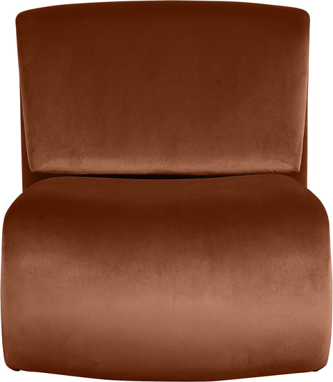 Delaney Cognac Velvet Upholstered Accent Chair, 1 Piece