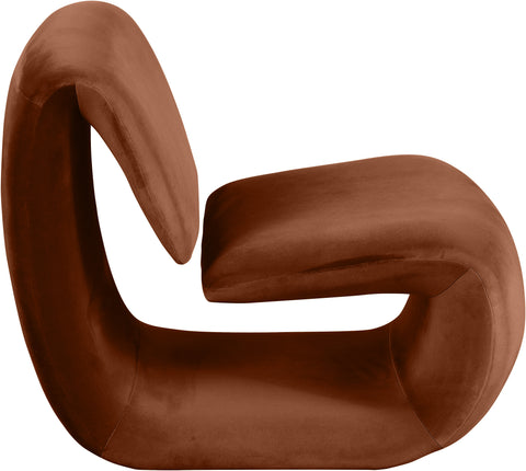 Delaney Cognac Velvet Upholstered Accent Chair, 1 Piece