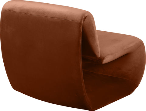 Delaney Cognac Velvet Upholstered Accent Chair, 1 Piece