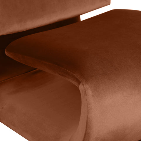 Delaney Cognac Velvet Upholstered Accent Chair, 1 Piece