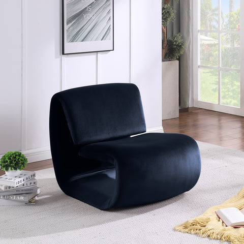 Delaney Navy Velvet Upholstered Accent Chair, 1 Piece