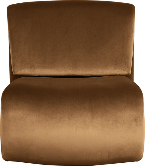 Delaney Saddle Velvet Upholstered Accent Chair, 1 Piece