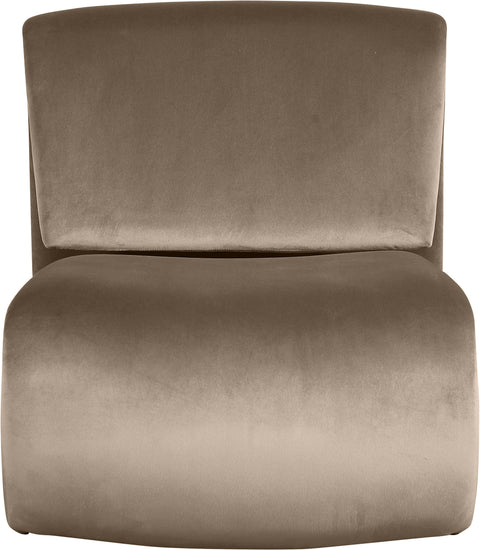 Delaney Taupe Velvet Upholstered Accent Chair, 1 Piece