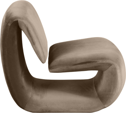 Delaney Taupe Velvet Upholstered Accent Chair, 1 Piece