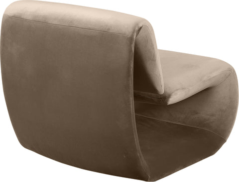 Delaney Taupe Velvet Upholstered Accent Chair, 1 Piece
