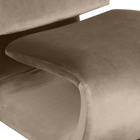 Delaney Taupe Velvet Upholstered Accent Chair, 1 Piece