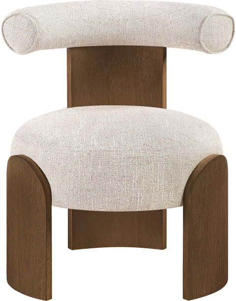Opal Beige Linen Textured Fabric Upholstered Accent Chair, 1 Piece