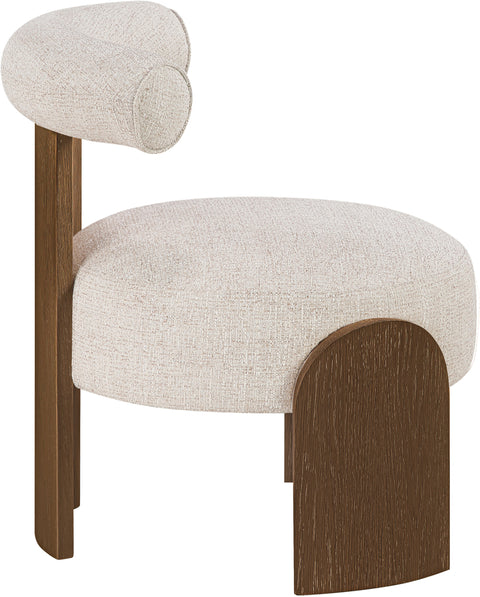 Opal Beige Linen Textured Fabric Upholstered Accent Chair, 1 Piece