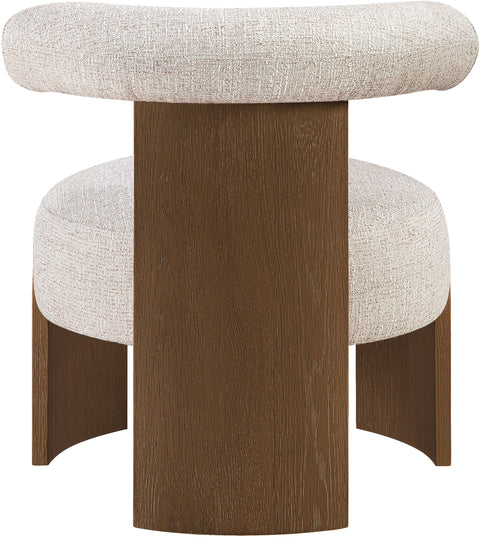 Opal Beige Linen Textured Fabric Upholstered Accent Chair, 1 Piece