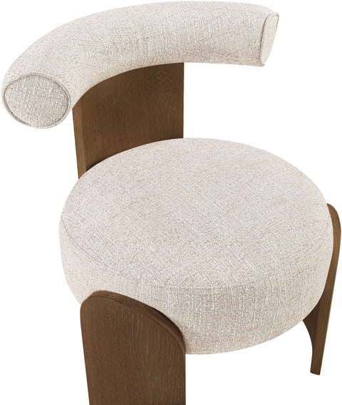 Opal Beige Linen Textured Fabric Upholstered Accent Chair, 1 Piece
