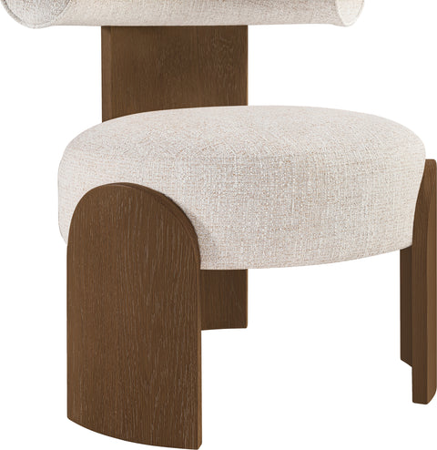 Opal Beige Linen Textured Fabric Upholstered Accent Chair, 1 Piece