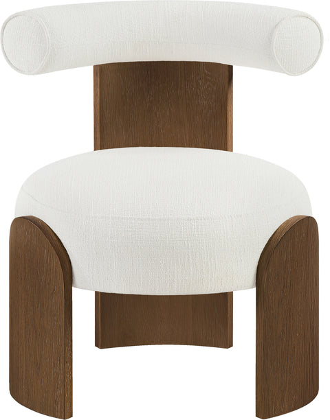 Opal Cream Linen Textured Fabric Upholstered Accent Chair, 1 Piece