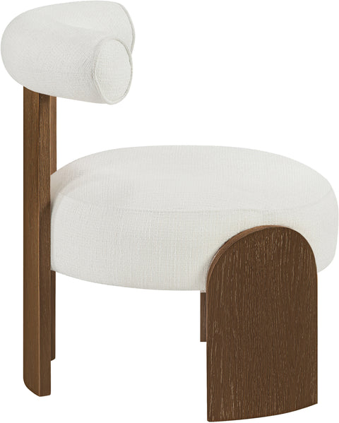 Opal Cream Linen Textured Fabric Upholstered Accent Chair, 1 Piece