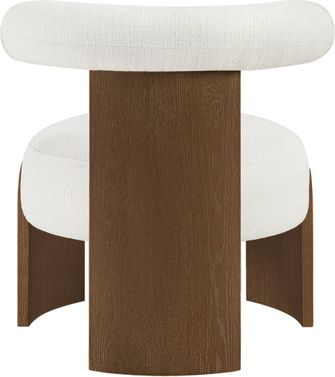 Opal Cream Linen Textured Fabric Upholstered Accent Chair, 1 Piece