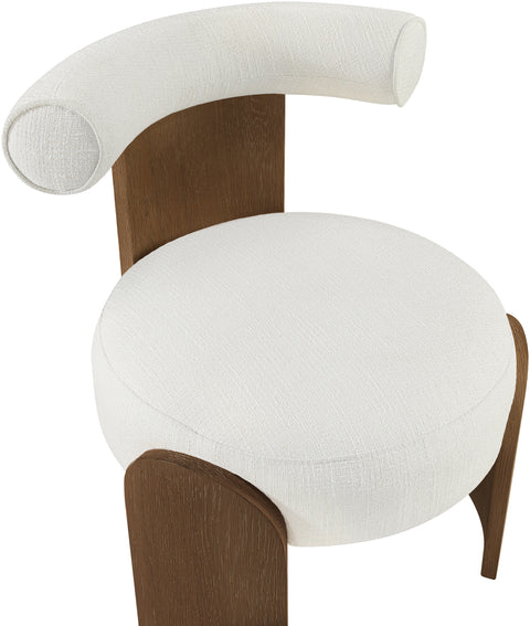 Opal Cream Linen Textured Fabric Upholstered Accent Chair, 1 Piece