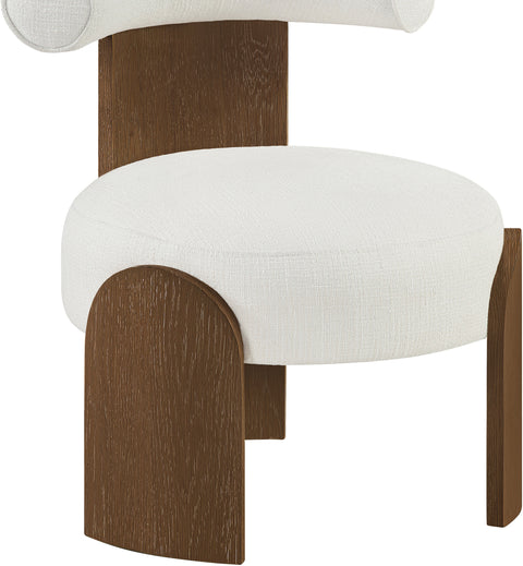 Opal Cream Linen Textured Fabric Upholstered Accent Chair, 1 Piece
