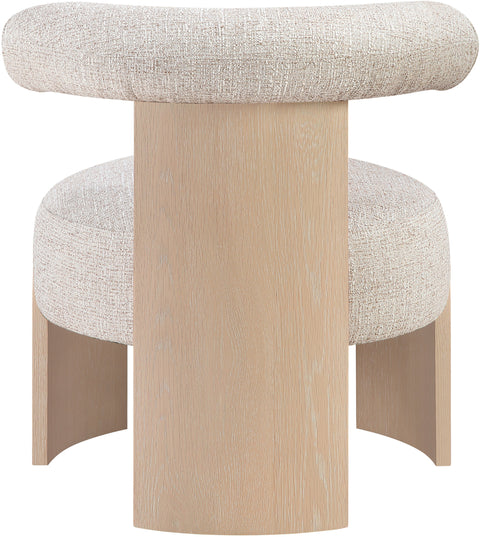 Opal Beige Linen Textured Fabric Upholstered Accent Chair, 1 Piece (Style 2)
