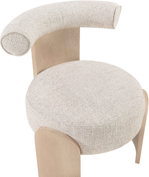 Opal Beige Linen Textured Fabric Upholstered Accent Chair, 1 Piece (Style 2)