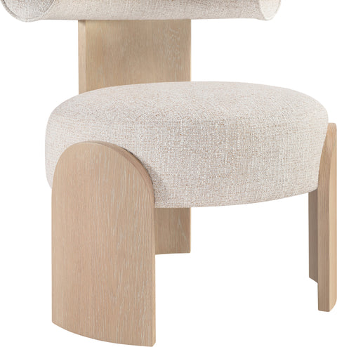 Opal Beige Linen Textured Fabric Upholstered Accent Chair, 1 Piece (Style 2)