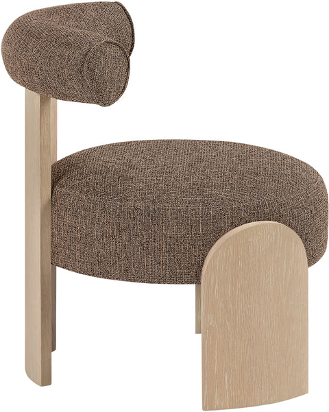 Opal Brown Linen Textured Fabric Upholstered Accent Chair, 1 Piece