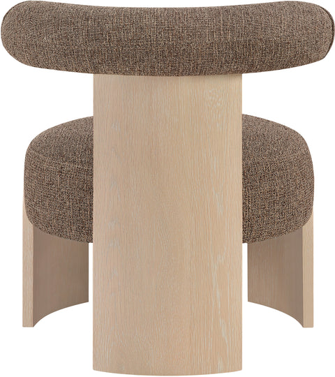 Opal Brown Linen Textured Fabric Upholstered Accent Chair, 1 Piece