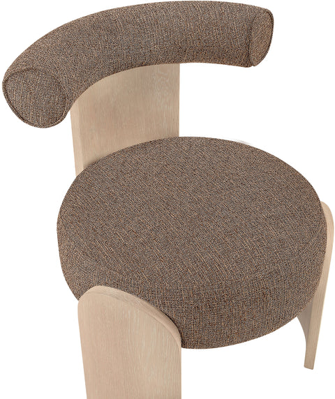 Opal Brown Linen Textured Fabric Upholstered Accent Chair, 1 Piece