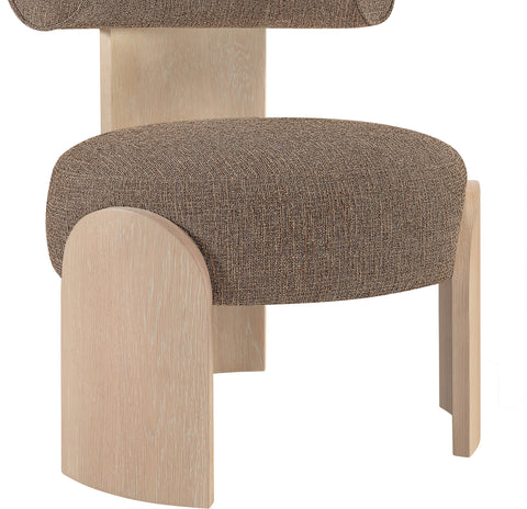 Opal Brown Linen Textured Fabric Upholstered Accent Chair, 1 Piece