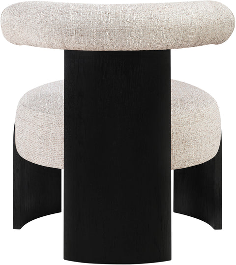 Opal Beige Linen Textured Fabric Upholstered Accent Chair, 1 Piece (Style 3)