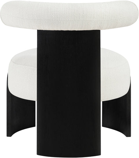 Opal Cream Linen Textured Fabric Upholstered Accent Chair, 1 Piece (Style 3)