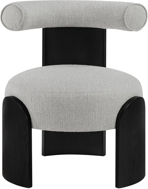 Opal Grey Linen Textured Fabric Upholstered Accent Chair, 1 Piece