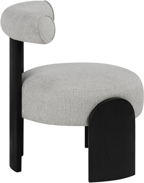 Opal Grey Linen Textured Fabric Upholstered Accent Chair, 1 Piece