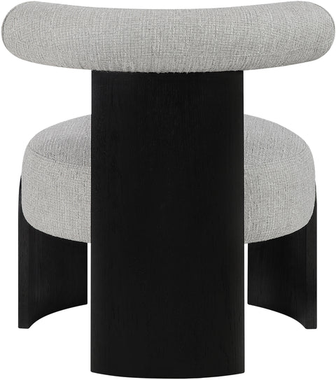 Opal Grey Linen Textured Fabric Upholstered Accent Chair, 1 Piece