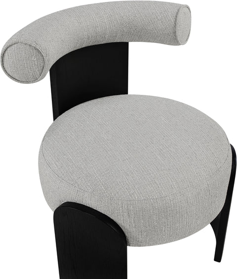 Opal Grey Linen Textured Fabric Upholstered Accent Chair, 1 Piece