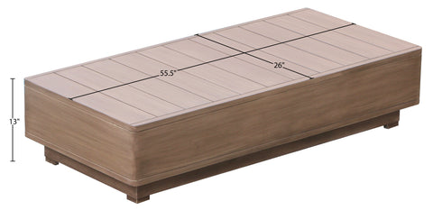 Rowan Natural Acacia Wood Outdoor Patio Coffee Table, 1 Piece