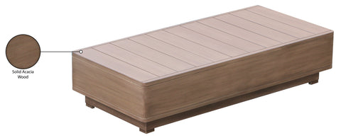 Rowan Natural Acacia Wood Outdoor Patio Coffee Table, 1 Piece