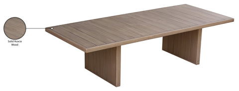 Rowan 88.5" / 114.75" Natural Acacia Wood Outdoor Patio Dining Table, 1 Piece