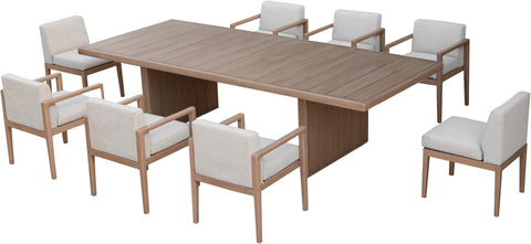 Rowan 88.5" / 114.75" Natural Acacia Wood Outdoor Patio Dining Table, 1 Piece