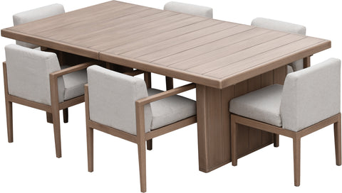 Rowan 88.5" / 114.75" Natural Acacia Wood Outdoor Patio Dining Table, 1 Piece